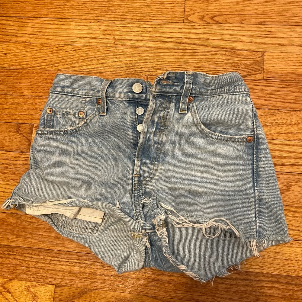 Levi’s ripped jean shorts
